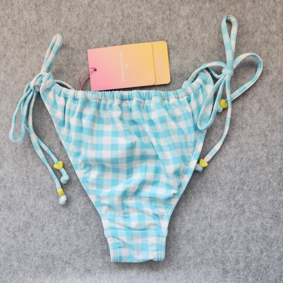 Stoney Clover Lane X Target Swim Bottom NWT Blue Gingham Check String Bikini XS - Picture 5 of 9
